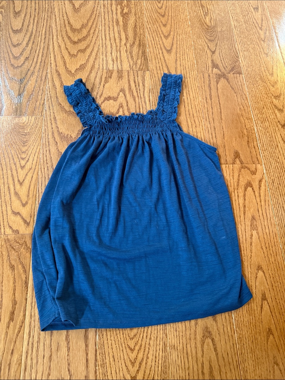 LC Lauren Conrad Blue Smocked Strap Tank
